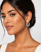 Load image into Gallery viewer, Diamond Brilliance Hoop Earrings | CZ Hoop Earrings in Gold & Silver Stainless Steel