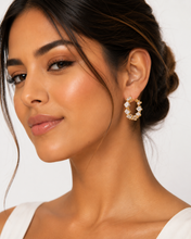 Load image into Gallery viewer, Diamond Brilliance Hoop Earrings | CZ Hoop Earrings in Gold & Silver Stainless Steel