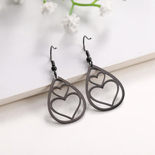 Load image into Gallery viewer, Double Heart Drop Earrings