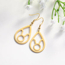 Load image into Gallery viewer, Taurus Zodiac Teardrop Earrings