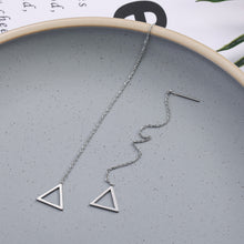 Load image into Gallery viewer, Hollow Triangle Threader Earrings
