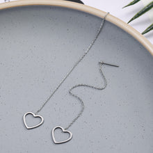 Load image into Gallery viewer, Hollow Heart Threader Earrings