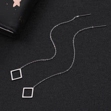 Load image into Gallery viewer, Hollow Diamond Threader Earrings