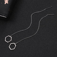Load image into Gallery viewer, Hollow Hexagon Threader Earrings