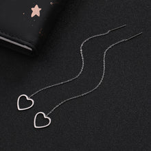 Load image into Gallery viewer, Hollow Heart Threader Earrings