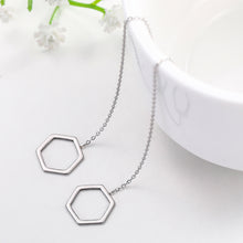 Load image into Gallery viewer, Hollow Hexagon Threader Earrings