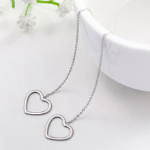Load image into Gallery viewer, Hollow Heart Threader Earrings