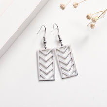 Load image into Gallery viewer, Rectangular Chevron Earrings