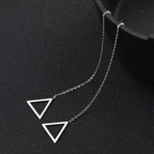Load image into Gallery viewer, Hollow Triangle Threader Earrings