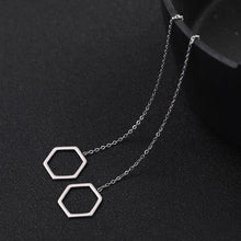 Load image into Gallery viewer, Hollow Hexagon Threader Earrings