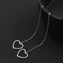 Load image into Gallery viewer, Hollow Heart Threader Earrings