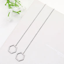 Load image into Gallery viewer, Hollow Hexagon Threader Earrings