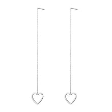 Load image into Gallery viewer, Hollow Heart Threader Earrings