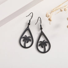 Load image into Gallery viewer, Palm Tree Teardrop Earrings