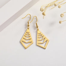 Load image into Gallery viewer, Triangular Diamond Drop Earrings