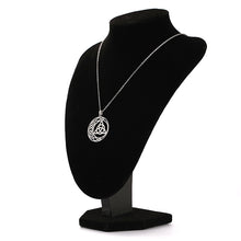 Load image into Gallery viewer, Celtic Knot Triquetra Crescent Moon Necklace