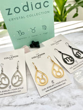 Load image into Gallery viewer, Capricorn Zodiac Teardrop Earrings