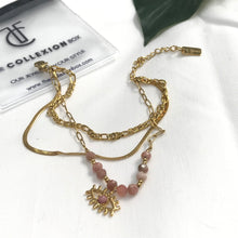 Load image into Gallery viewer, Evil Eye Rhodochrosite Bracelet