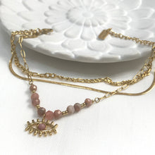 Load image into Gallery viewer, Evil Eye Rhodochrosite Bracelet