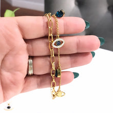 Load image into Gallery viewer, EVIL EYE CHARM BRACELET