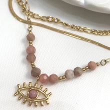 Load image into Gallery viewer, Evil Eye Rhodochrosite Bracelet