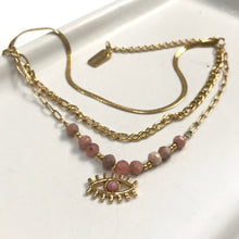 Load image into Gallery viewer, Evil Eye Rhodochrosite Bracelet