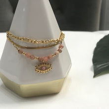 Load image into Gallery viewer, Evil Eye Rhodochrosite Bracelet