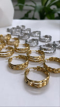 Load image into Gallery viewer, Triple Twist Hoop Earrings