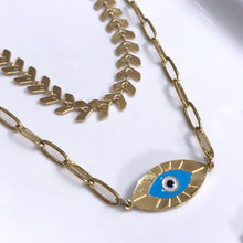 Load image into Gallery viewer, Enamel Evil Eye Necklace