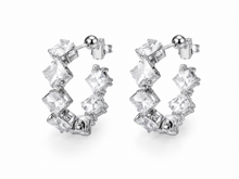 Load image into Gallery viewer, Diamond Brilliance Hoop Earrings | CZ Hoop Earrings in Gold &amp; Silver Stainless Steel

