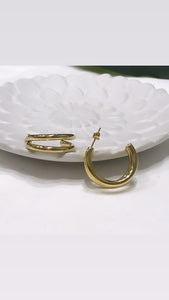 Doble Luna Hoop Earrings