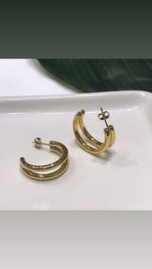 Doble Luna Hoop Earrings