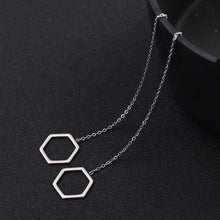 Load image into Gallery viewer, Hollow Hexagon Threader Earrings

