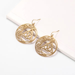 Celtic Knot Triquetra Crescent Moon Earrings