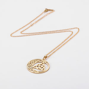 Celtic Knot Triquetra Crescent Moon Necklace