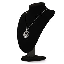 Load image into Gallery viewer, Celtic Knot Triquetra Crescent Moon Necklace
