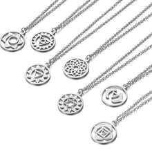 Load image into Gallery viewer, Silver Round Chakra Necklaces
