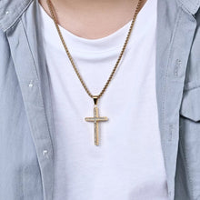 Load image into Gallery viewer, Bling Unisex Cross Necklace
